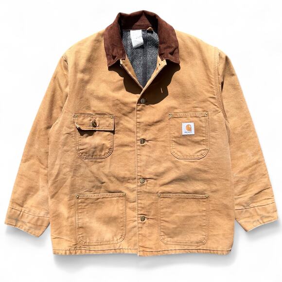 Vintage 80s Union Made Carhartt Blanket Lined Chore Coat Hood Jacket Workwear - Picture 4 of 12